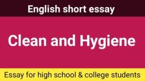 Essay on Clean and hygiene