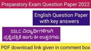 English preparatory exam question papers with key 2022