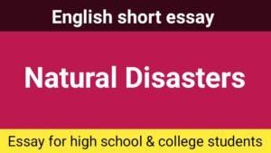 Essay on Natural Disasters