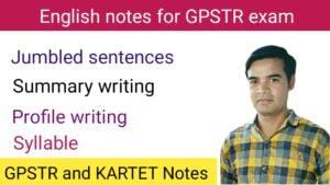 English notes for GPSTR exam