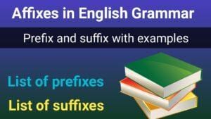 Affixes in English grammar