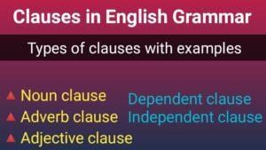 Clause in English grammar