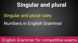 Singular and plural