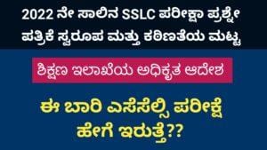 SSLC Exam pattern and Question paper structure 2022 23