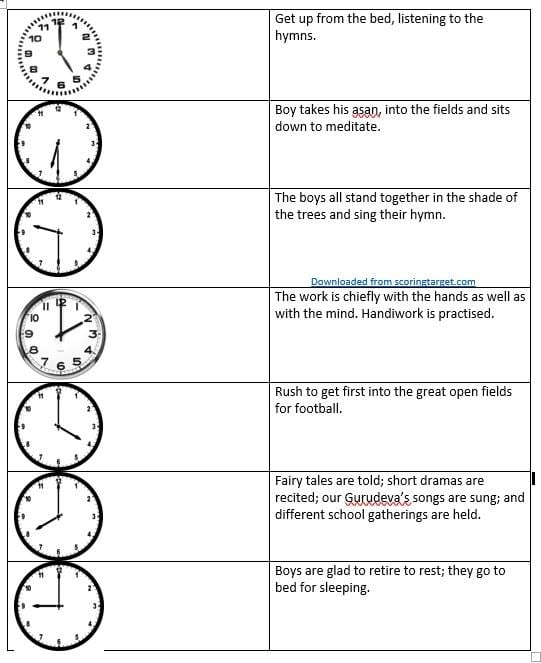 A Day in the Ashram worksheet