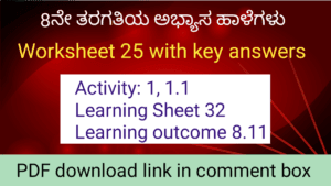 Kalika Chetarike activity 25 for 8th class
