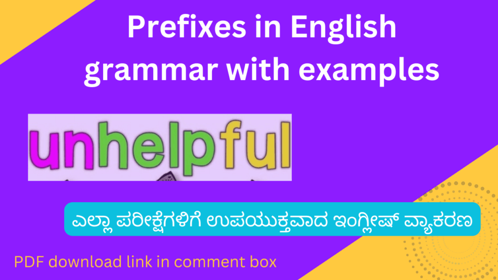 Prefixes in English grammar with examples
