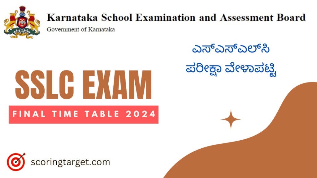 SSLC exam final time table 2023-24