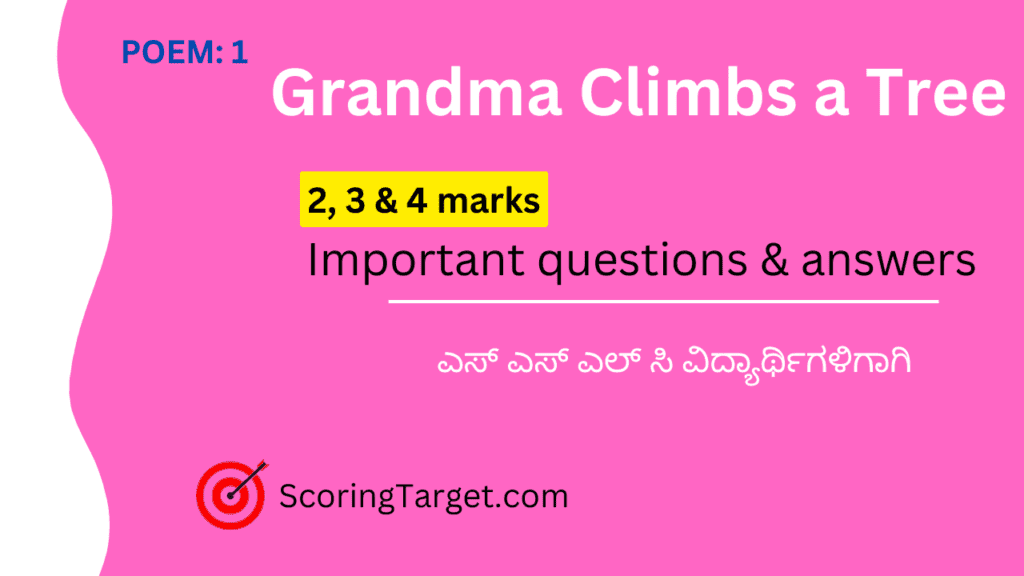 Grandma Climbs a Tree poem notes for SSLC
