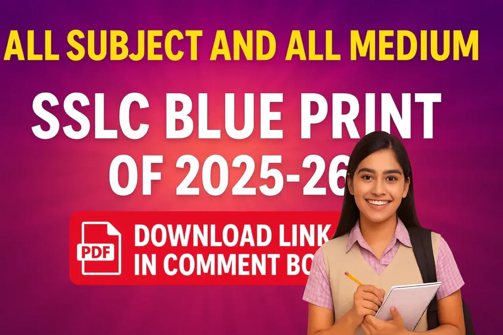 SSLC All Subject Blueprint 2025-26