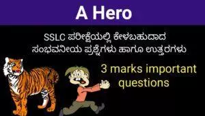 A Hero lesson 3 marks question and answer