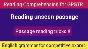 Unseen passage for GPSRT exam