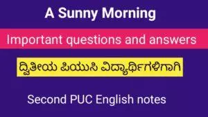 A Sunny Morning important questions