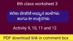 Kalika Chetarike activity 3 for 8th class