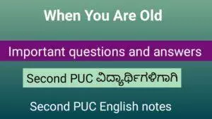 When You Are Old question and answer
