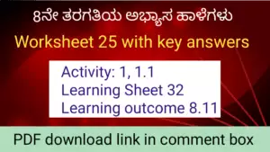 Kalika Chetarike activity 25 for 8th class