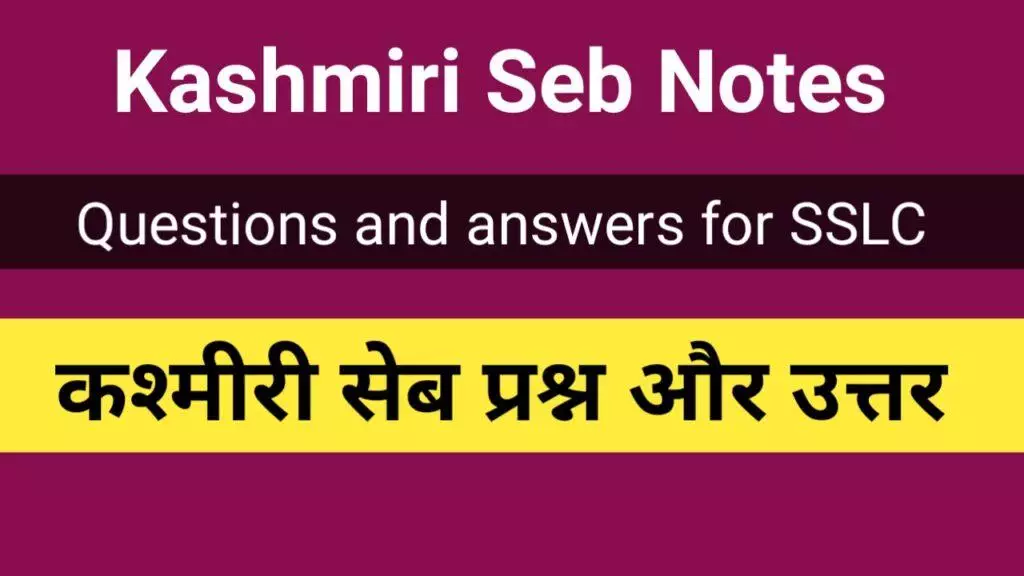 Kashmiri Seb question and answer for class 10
