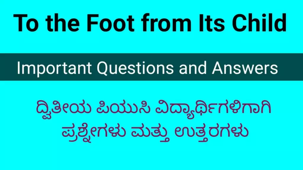 To the Foot from its Child question and answer