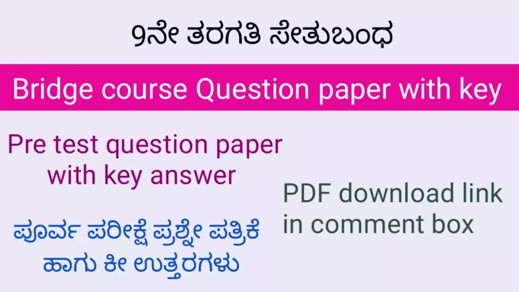 9th class bridge test question paper with key answer