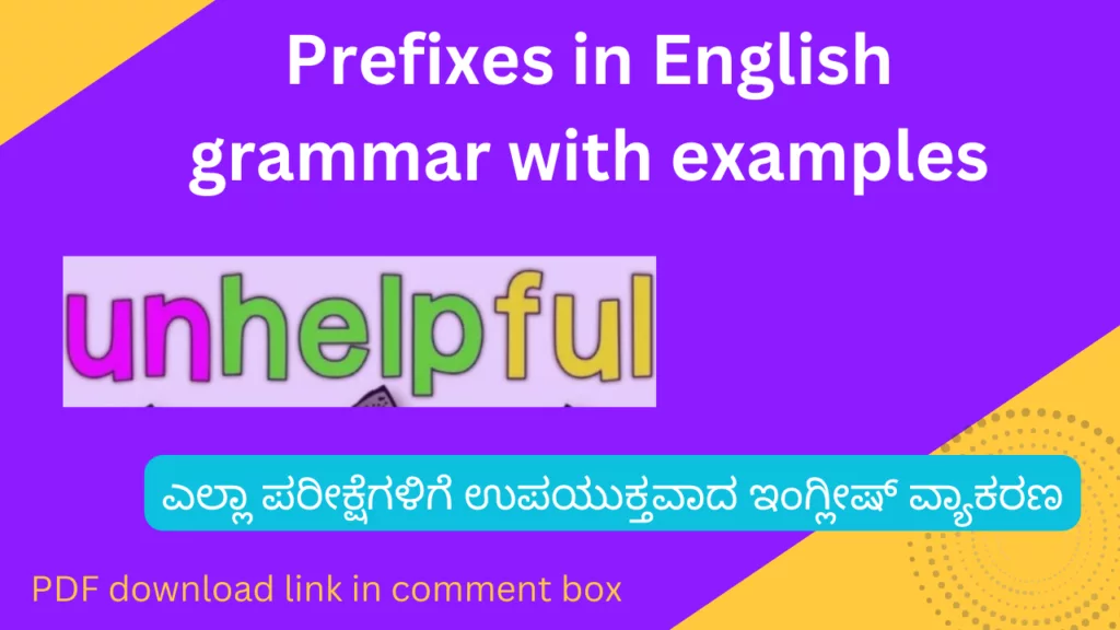 Prefixes in English grammar with examples