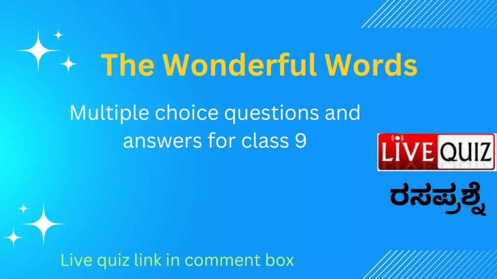 The Wonderful Words quiz The Wonderful Words notes