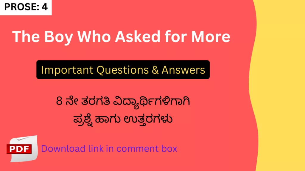 The Boy Who Asked for More questions and answers