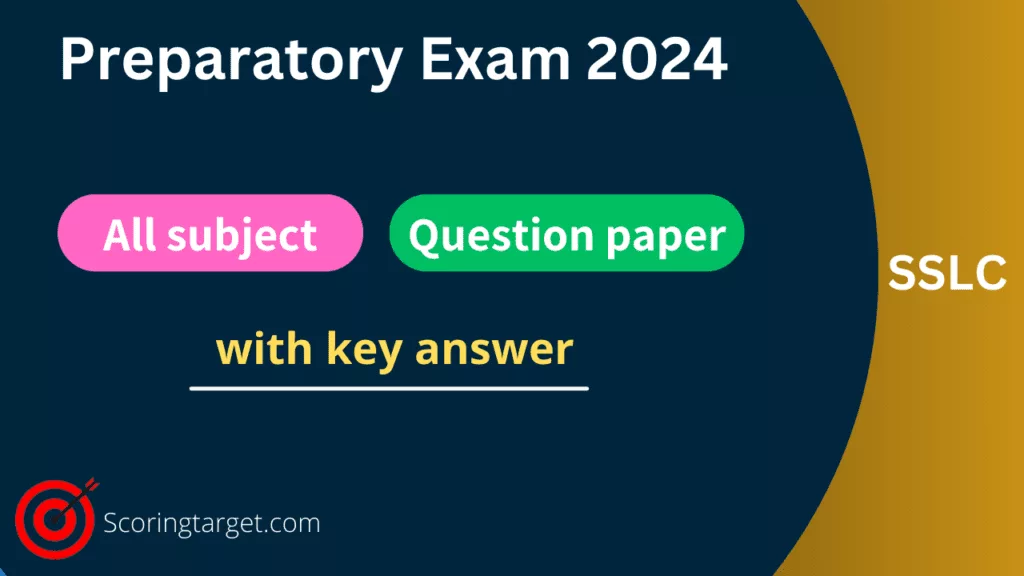 SSLC state level all subject preparatory exam question paper with key answer 2024