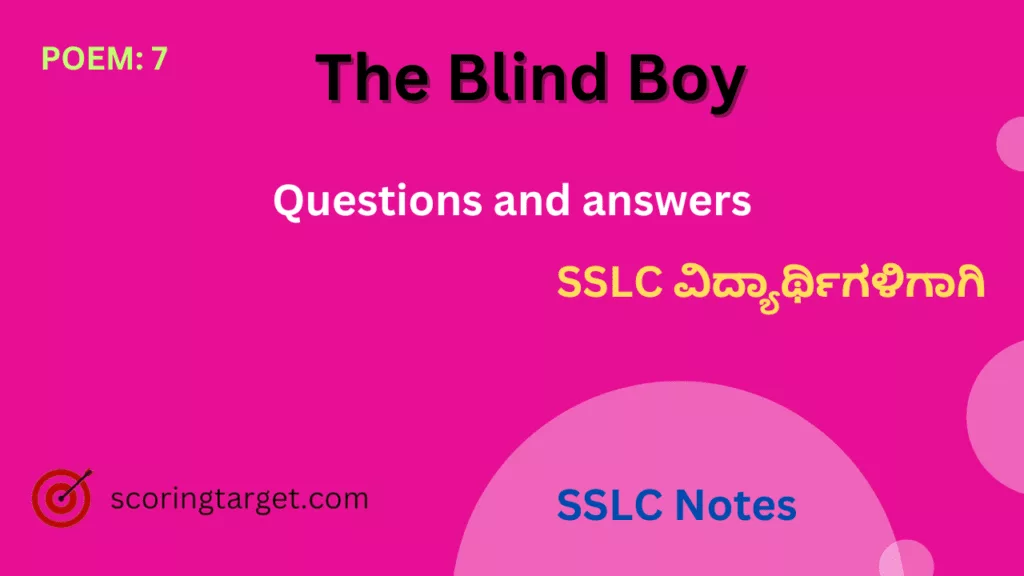 The Blind Boy questions and answers