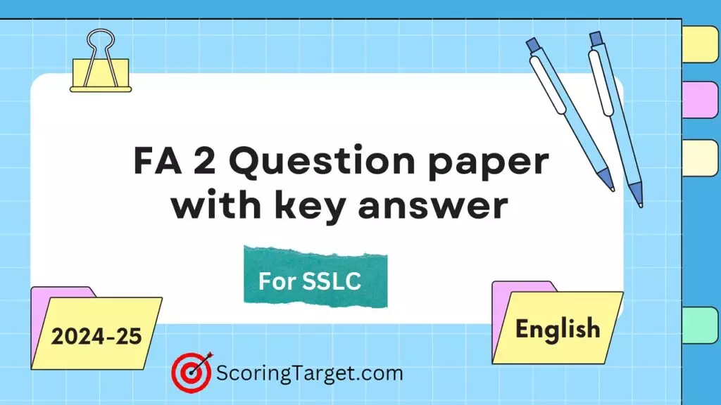 FA 2 Question Paper with Key Answer 2024-25