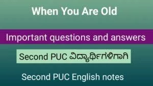 When You Are Old question and answer